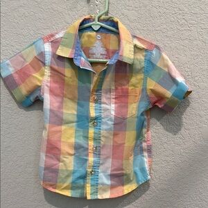 Colorful Plaid Short Sleeve Shirt 3t boys